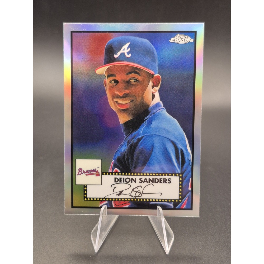 2021 Topps Chrome Platinum Anniversary Deion Sanders #320 Refractor Braves